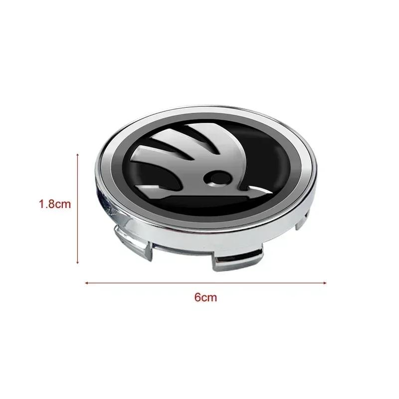 2026 Hot For SKODA 4pcs 56mm+60mm Car Wheel Center Hub Cap Rim Cover Emblem Stickers For Skoda Octavia 1 2 3 A4 5 MK2 Kodiaq Sup