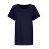 Women's Fashion Short Sleeve Cotton Linen Loose Casual Solid Color Top