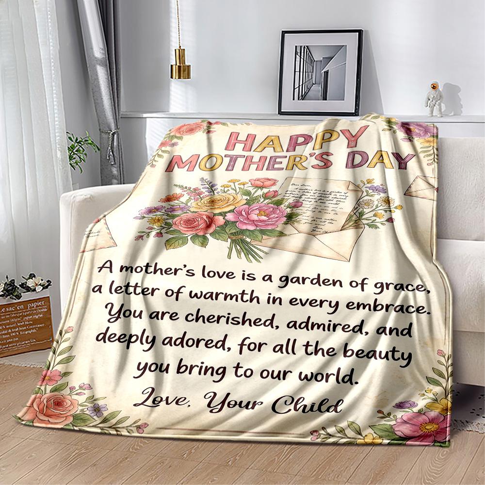 Mother's Day Love Blanket Suitable for Sofas,travel, Living Rooms Also a Good Gift for Friends and Family Suitable for All Seasons.