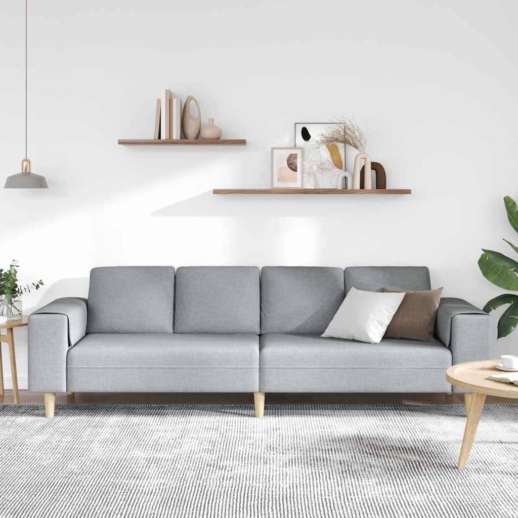 Living Room Sofa Light Grey 250 X 77 X 76 Cm Polyester