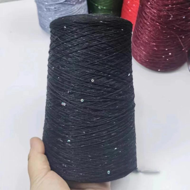 Glitter Mulberry Silk Cotton Thread 500g/Roll Glitter Bead Silk Lace Thread Soft Silky Spring/summer DIY Hand-woven Thread