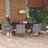 Day and Night - Day and Night 7-piece Garden Furniture Set with Gray Synthetic Rattan Cushions