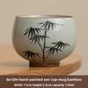 Creative Hand-painted Bamboo Teacups Retro Ceramic Tea Mug Chinese Kung Fu Master Cup Household Small Tasting Teaware Drinkware