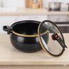 8,45 Quart Schwarzer Antihaft-Mikrodruckkochtopf für alle Herdarten, Schneller Kochtopf mit Sichtdeckel und Goldrand