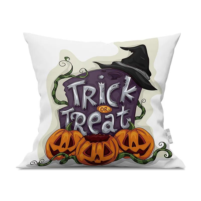 Halloween Horror Pumpkin Fun Dog Print Pattern Cushion Cover Home Living Room Sofa Decoration Square Throw Pillow