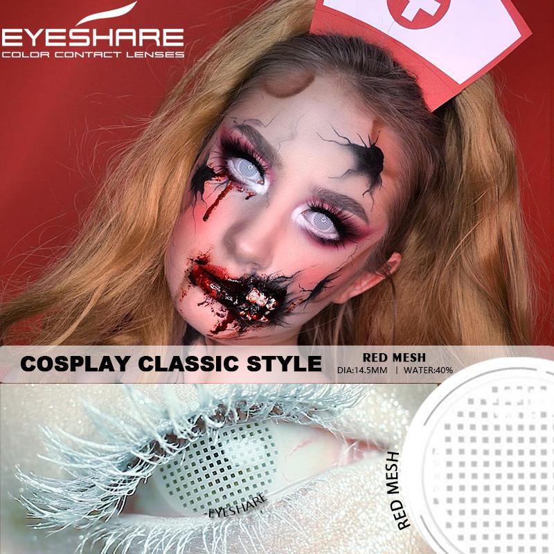 Eyeshare Color Contact Lenses For Eyes 1Pair Anime Cosplay Colored Lenses WHITE Red Halloween Lenses Contact Lens Beauty Makeup
