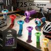 Benutzerdefinierter Fahrradschraubensatz 12 Stück farbige T25-Schrauben für 6-Loch-Bremsscheiben Verleihen Sie Ihrem Rennrad oder Mountainbike einen Farbtupfer, Einfache Montage