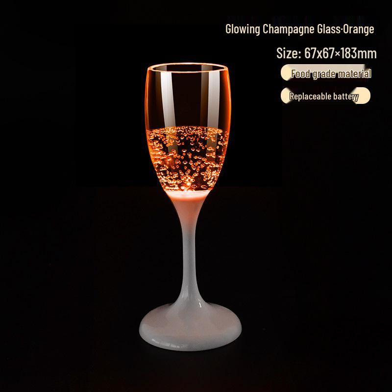 Food-Grade LED Light-Up Champagne Glass - Novel Atmosphere Wedding Banquet Wine Cup