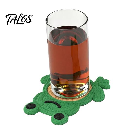 Frog Coasters, 3D Printed Drink Coasters, Anti-Slip Felt And Cork Heat Resistant Coasters, for Table Protection Desk Decor