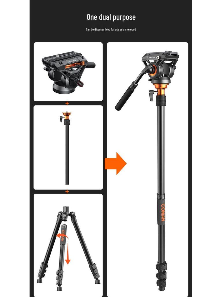 8K Man FF06S Portable DSLR & Mirrorless Camera Tripod and Monopod Stand for Video & Photography