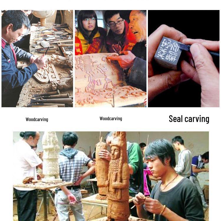 Handmade Wood & Stone Carving Tool Set for Beginners - Tungsten Steel Engraving Knives