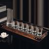 Vertical Striped White Wine Glass Wine Dispenser Set Crystal Glass Wine Glass Set Shot Glass Wooden Pallets Metal Tray Wine Sets