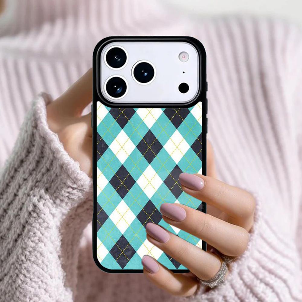 Argyle Pattern Phone Case For Apple iPhone 17 Air 16E 15 14 Plus 13 12 11 Pro Max Mini Funda Cover