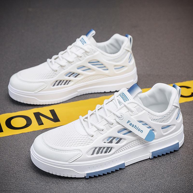 2025 new little white shoes summer breathable mesh board shoes men's hollow mesh sports casual wear-resistant tide shoes non-slip