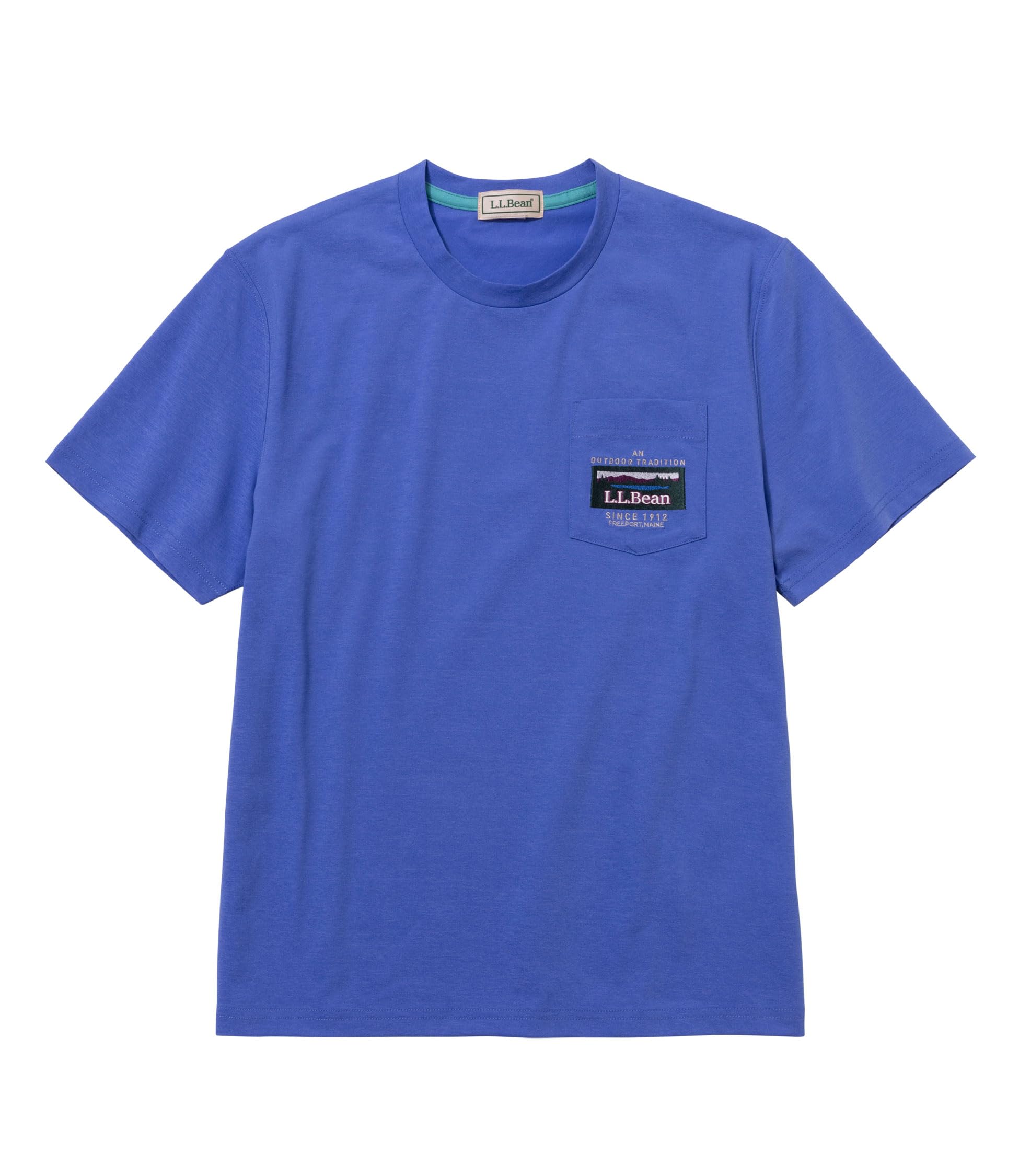 

LL Bean Katahdin Pocket Япония Барвинок CJ74233004 Мужская футболка, Посадка, Средний, Синий,
