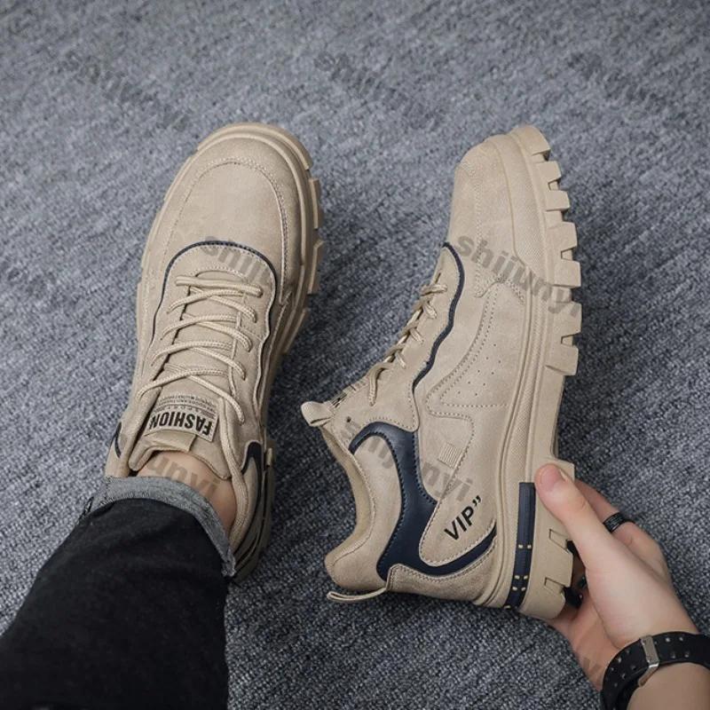 Men's Boots Sneakers 2025 Spring Autumn New Platform British Casual Shoes Outdoor Boots Lace Up Anti Slip Ankle Boots Zapatos