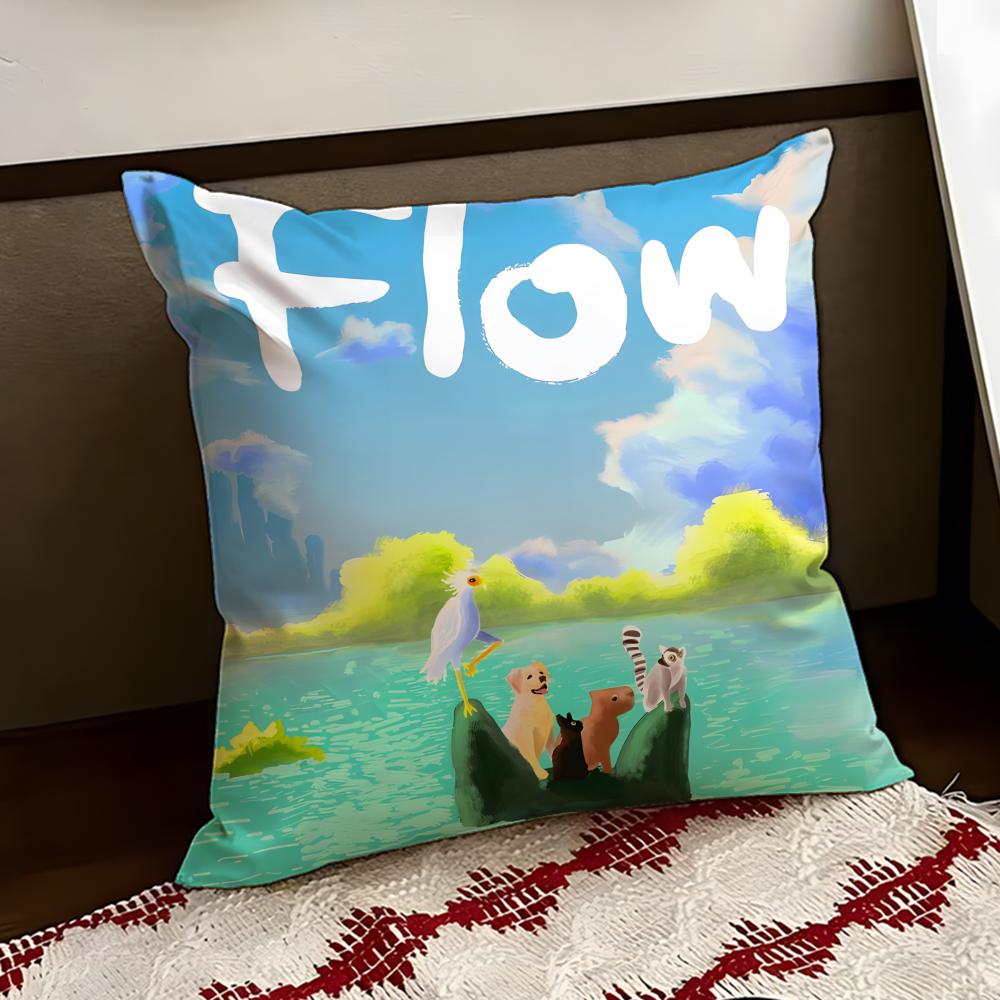 Cartoon movie FFlow Cushion Cover Reversible Soft Durable Pillow Cover Home  Car MultiScene Use for Daily Comfort