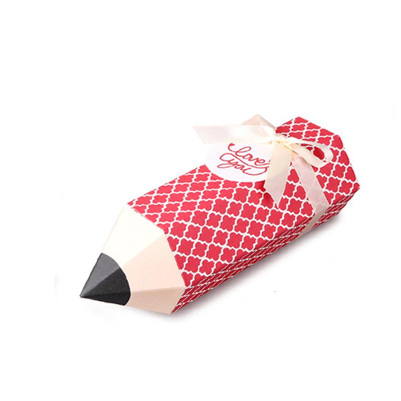 Pencil-Shaped Candy Gift Box - Creative Folding Design, Available Now