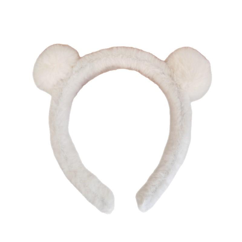 Adorable Plush Bear Ear Headband for Women: Ideal for Autumn/Winter, Face Washing, Mask Application, and Taming Flyaway Hair.