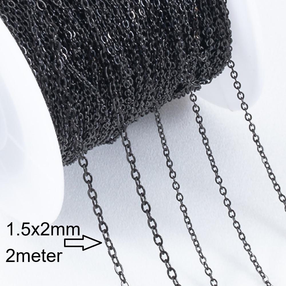 2meter 1meter Black Plated Chain for Men Punk Jewelry Making Necklace Stainless Steel Trend Link Chain Chunky Chain DIY Bracelet