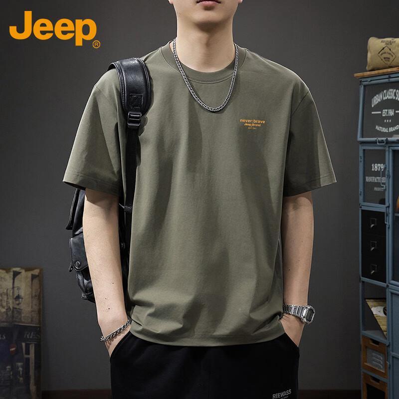 JEEP Men s Summer Casual Pure Cotton Short Sleeve T-Shirt L