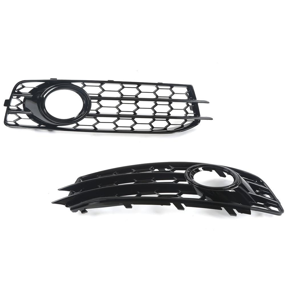 2pcs Front Fog Light Grille Left Right 8P0807682 Glossy Black Replacement for A3 8P 2008‑2012