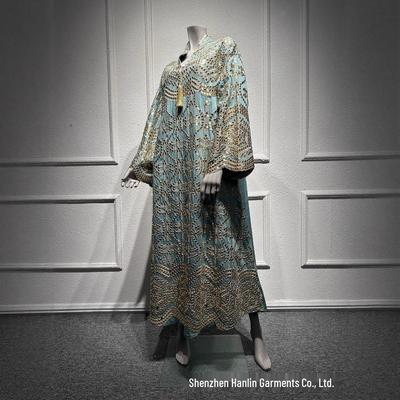 NK002 Damen High-End Paillettenstickerei Muslimisches Gewand