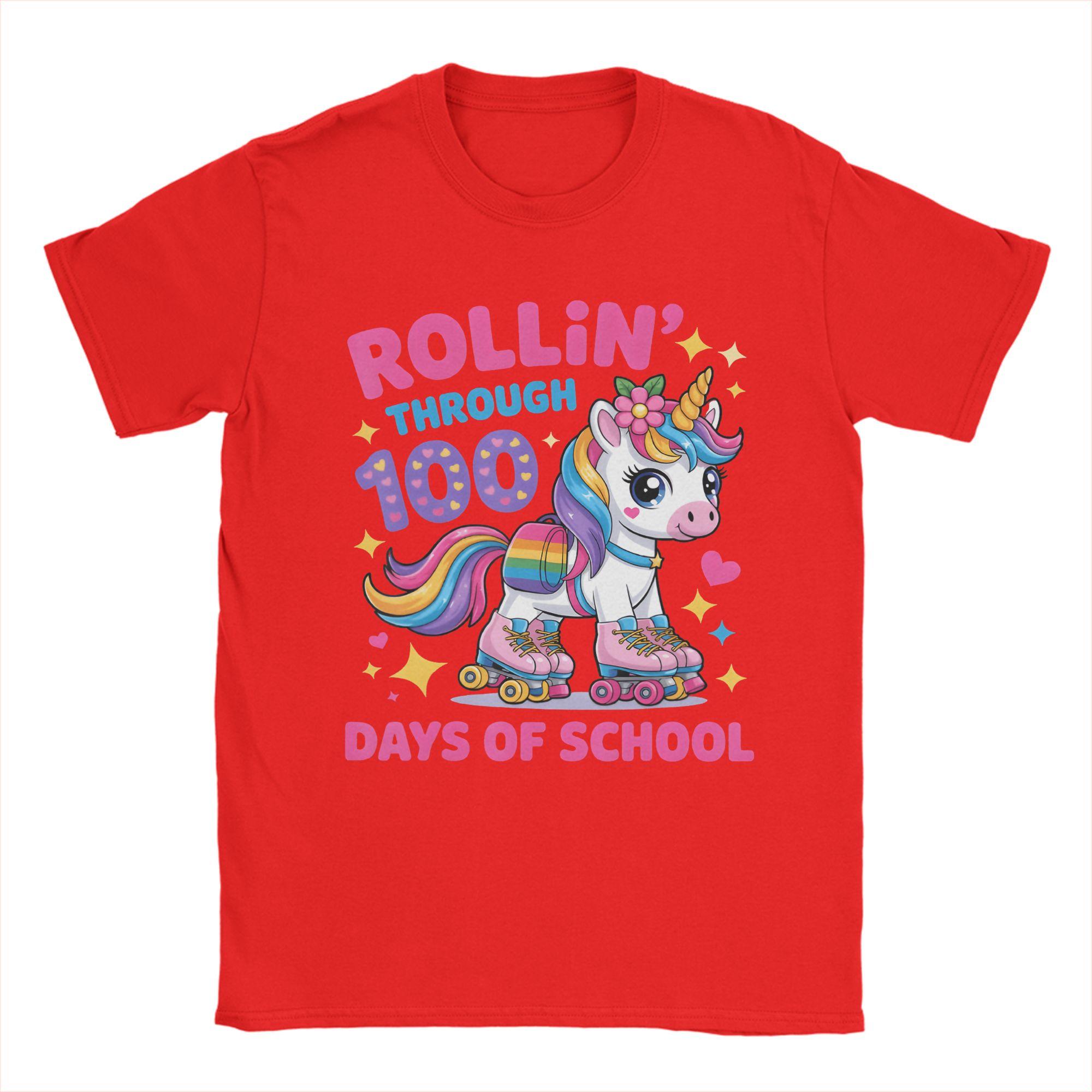 

Unisex 100 Days of School Unicorn 100th Day Smarter Girls T Shirts 100 Cotton Tops Novelty Short Sleeve O Neck Classic TShirts S