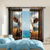 2 Pcs   Versatile Polyester Transparent Curtains for Home Decoration Charming Dairy Cow for Use In Bedrooms and Living Rooms