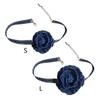 Blue Denim Strip with Large Flower Choker Necklace for Women Girls Trendy-Fashion Jewelry On Neck Accessories Gifts