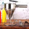 600/1200ML Liquid Funnel Dispenser Stainless Steel with Handle Octopus Ball Tool Bracket Heat-Resistance Batter Liquid Dispenser