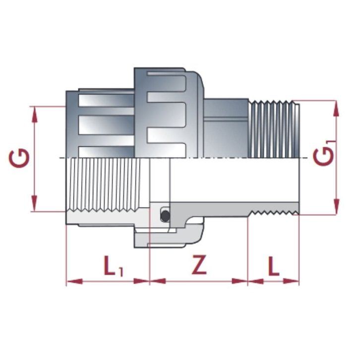 Raccord PVC-U 3/4" IG x AG - Pour vos installations