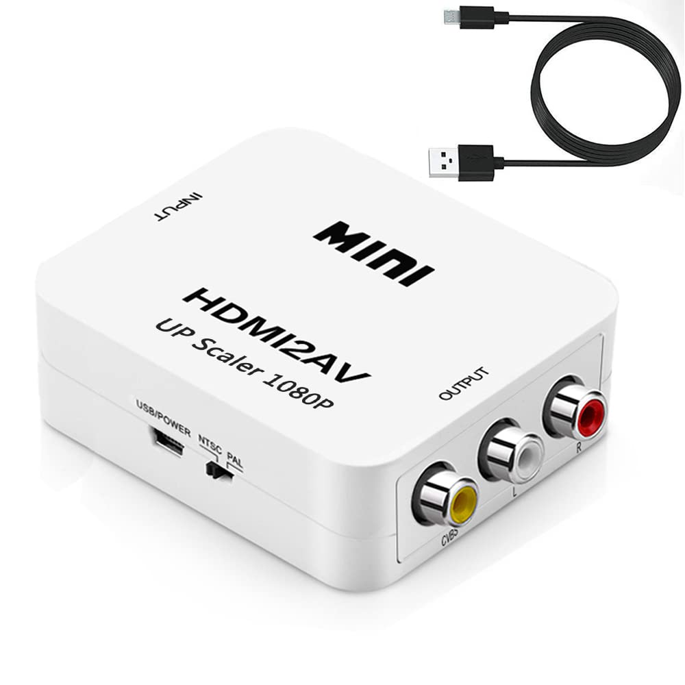 

Deear HDMI to AV 1080P Analog Audio for and Includes Charging White Converter, Support, Conversion, Output, TVs, PS3, PS4, PS5, PCs, Blu-ray Players,