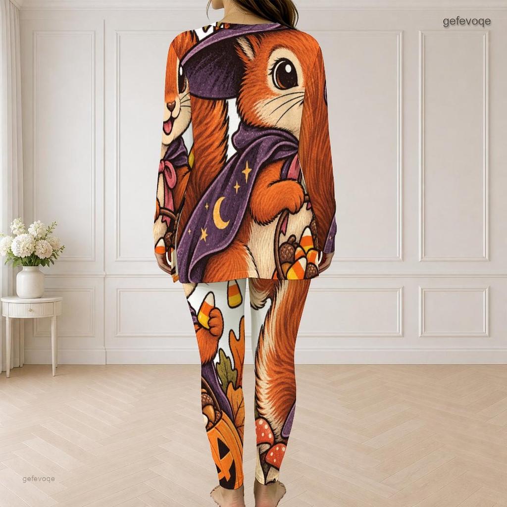 Women Plus Size Printed Half Zip Long Sleeve Longline Top Fitted Pants Two Piece Set