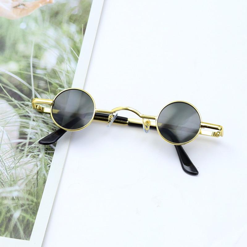 

Круглые ретро мини-солнцезащитные очки Cao Lao Si - Винтажные очки с круглой оправой для мужчин