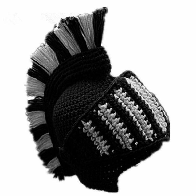 Crochet Knit Beanie Hat Roman Cosplay Gladiator Knight Helmet Windproof Mask Cap