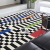 Moderne Teppiche für Wohnzimmer Heimdeko Leichter Luxus Abstrakt Mode Schwarz Weiß Kariert Kunst Schachbrett Schlafzimmer Polyesterteppiche