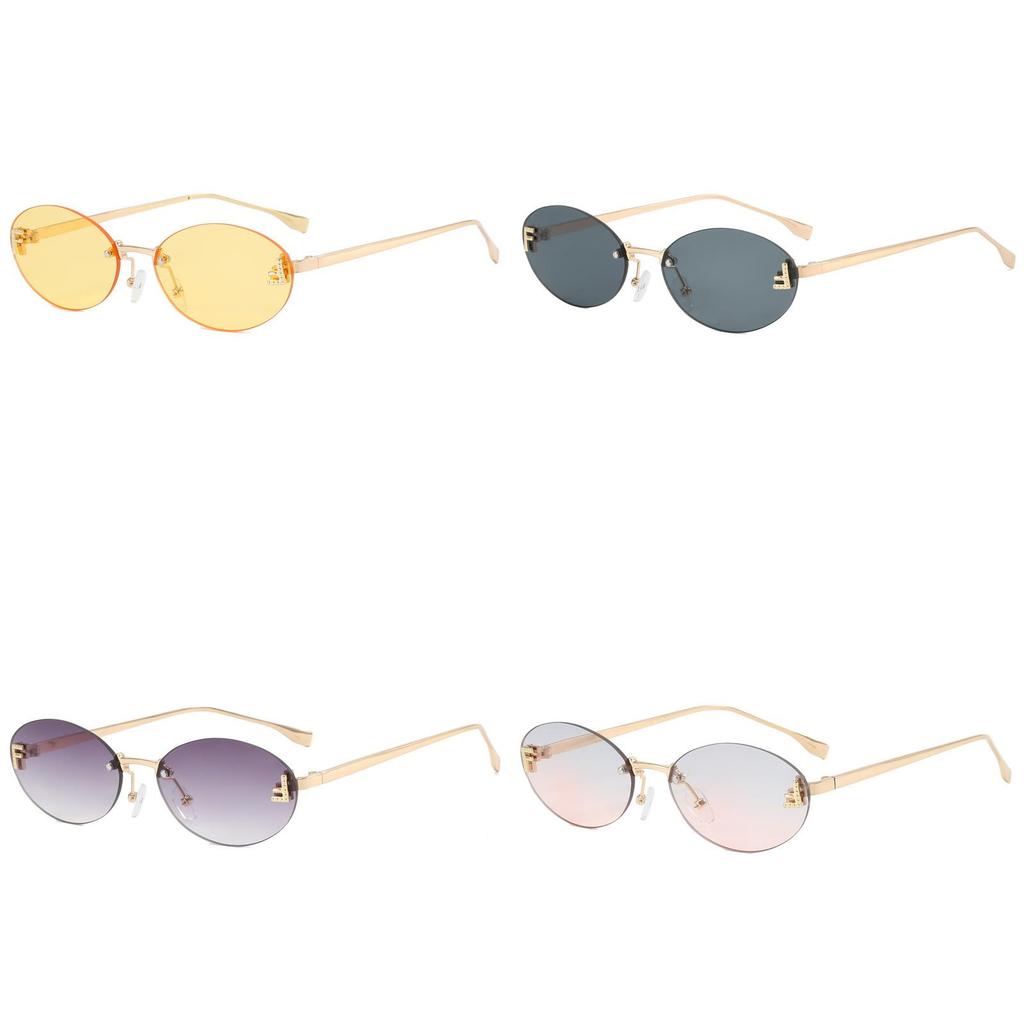 Alphabet F Metal Round Sunglasses With Uv400 Antiglare For Fashion Travel And Outdoor Use