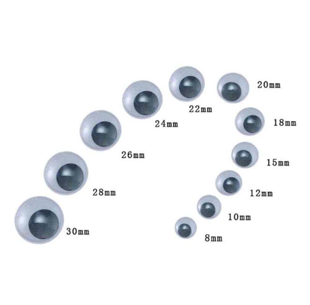 HJ Doll Black Moving Doll Toy DIY Handmade Eyes, Eyes, Eyes, Eyes, Stick-On (15mm, 1000pcs)