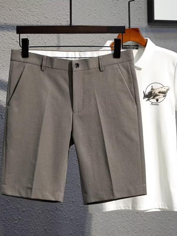 Men's Trendy Summer Casual Suit Shorts - Light, Mature & Loose-Fit Straight-Leg Pants
