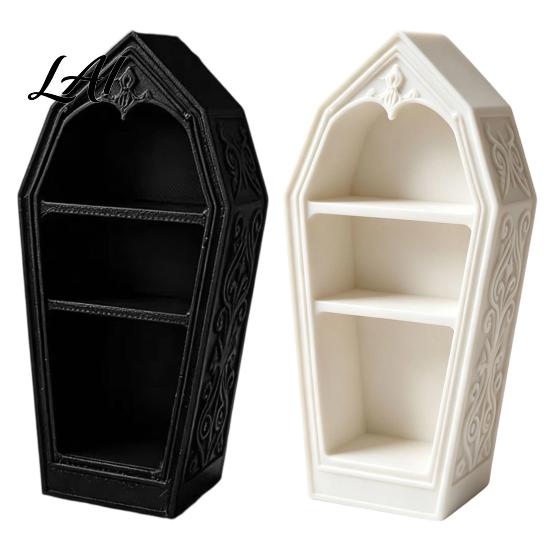 Tiered Display Stand for Crystals Gothic Coffin-Shaped Jewelry Storage Box 3D Printed Mini Casket Ring Halloween Home Decor Accessories Trinket