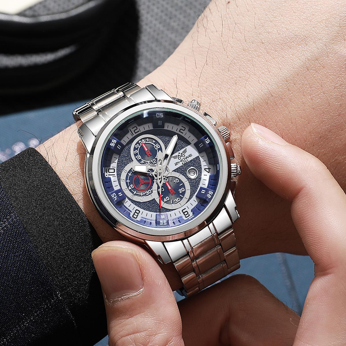 Classic Calendar Watch Trendy Men S Steel Belt Watch