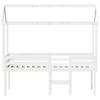 High Bed with Roof White 90x200 cm Solid Pine Wood