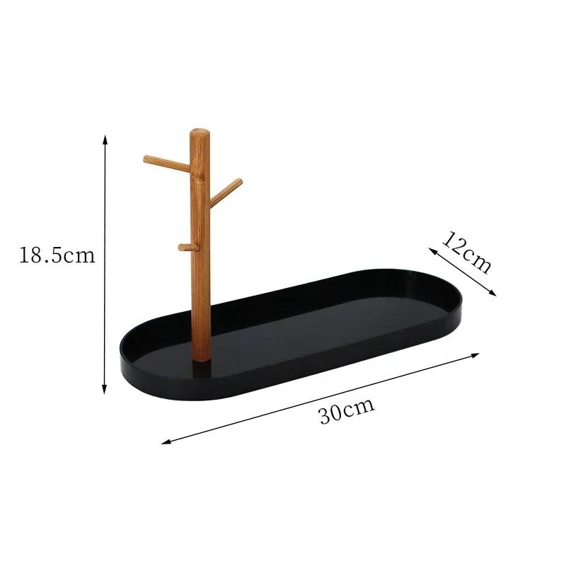 

2024 Новый скандинавский бамбуковый поднос для хранения веток дерева гостиная настольная вешалка для ключей рамка для показа ювелирных изделий