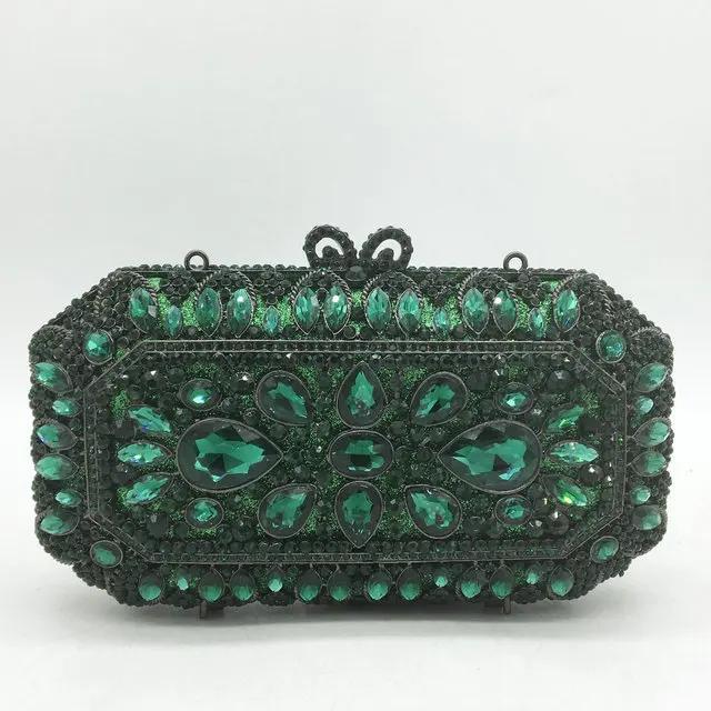 

Boutique De FGG Grey Rhinestone Evening Bags and Clutches for Women Formal, Wedding Party Crystal Clutch Purse, Hardcase Clutch Mini Clutch