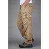 Army Green Men's Pure Cotton Outdoor Work Pants: Windproof, Straight Leg, Multi-Pocket, Loose Fit for Mountaineering and Casual Wear.