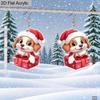 Charming Christmas Dog Earrings: Cute Red Hat Acrylic Design, Perfect Holiday Gift