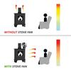 Stove Fan 6 Blades Fireplace Fan Heat Powered Fast Wind Circulation Half Moon Pattern Thermoeletric Fan for Log Burner Black