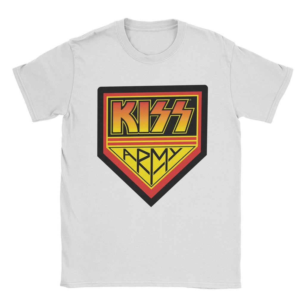 Men T-Shirts Kiss Army Logo Casual Cotton Tee Shirt Short Sleeve Rock Brand T Shirts Round Collar Tops Gift Idea