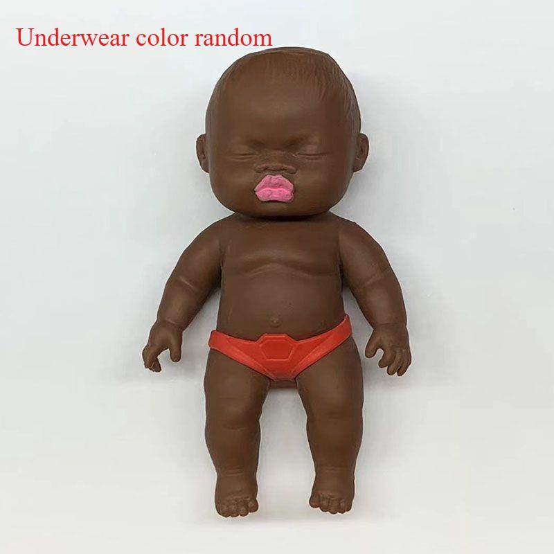 

Natasha Little Black Doll Stress Relieving Toy DIY Style Palm Rubber Black White Slow Rebound Release Stress Relieving Gift 7.5cm чорний